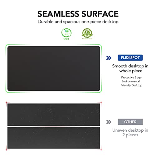 Image of FLEXISPOT E6 3-Stage Dual Motor 60 x 24 Electric Standing Desk Sit Stand Up Desk, Holds 220 lbs, Adjustable Height w /Memory Presets, One-Piece Black Desktop & White Frame, Ships in 2 Boxes