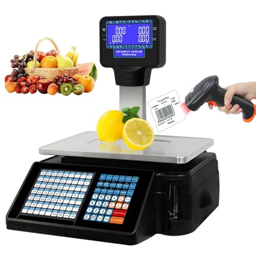 Báscula electrónica con impresión de etiquetas y doble pantalla