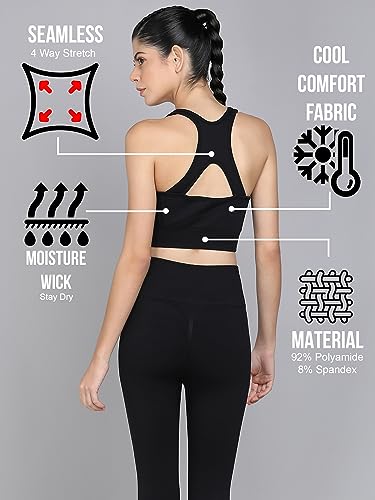 Image of Kobo Medium Impact Slip on Everyday Sports Bra for Women - Lightly-Padded, Non-Wired & High Coverage | Lined Cups with Removable Inserts (Imported)
