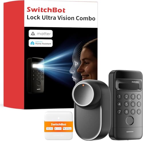 SwitchBot Serrure Ultra WiFi connectée avec Keypad Vision, Reconnaissance faciale 3D, Verrouillage...