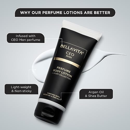 Image of Bella Vita Luxury Intense CEO Man Body Perfume Lotion for Nourishing, Hydrating, Soft, Supple & Healthy Skin with Argan Oil & Shea Butter 200 Ml