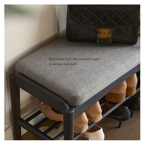 Banc à chaussures avec siège rembourré doux pour ranger l'entrée