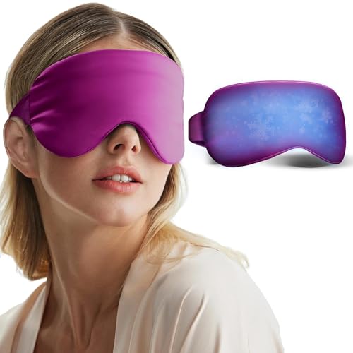 Cooling Eye Mask for Puffy Eyes Reusable Gel Cold Compress for Headache and Migraine Comfort Soft Adjustable Ice Eye Mask for Tired Eyes Forehead Temples and Relaxation