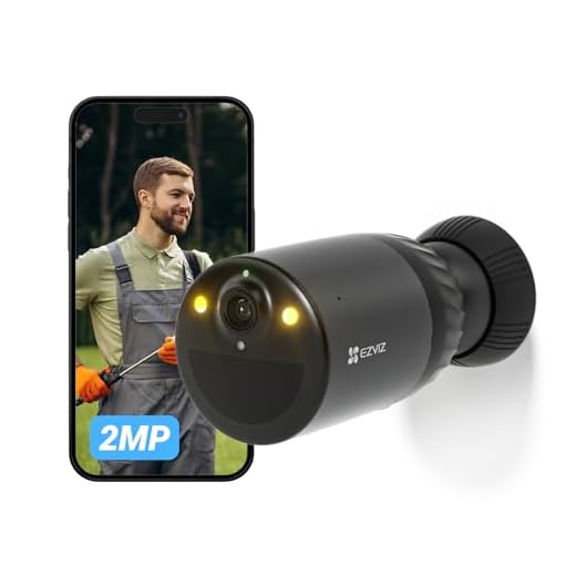 EZVIZ BC1C Caméra Surveillance WiFi Extérieure sans Fil 1080P, Autonomie de 210j, Détection de Personne, Vision Nocturne en Couleur, Audio Bidirectionnel, IP66, 32Go Mémoire eMMC, Défense Active