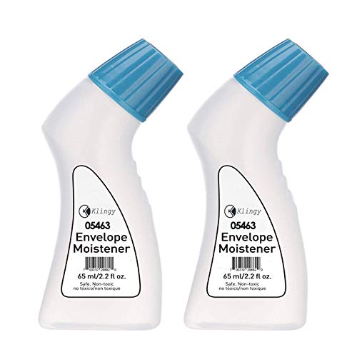 Envelope Moistener With Adhesive – Clog Free, Fast-Drying, Quickly Seals Envelopes, Non-Toxic - 2.20 Fl Oz – Each Bottle Securely Seals Up To 1500 Envelopes (2 Pack) #TOP1