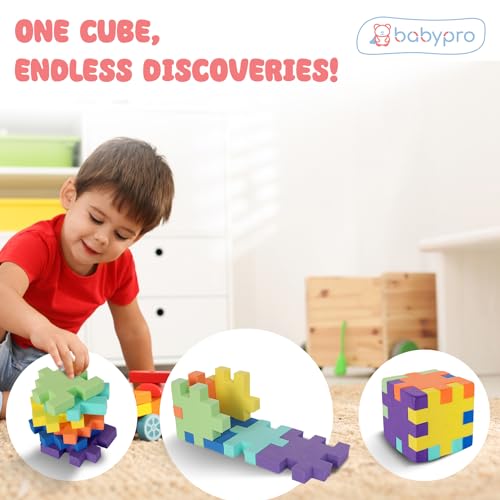Image of Babypro Cube Toy, Beginner Cube for Kids & Adults, Magic Stress Buster Brainstorming Puzzle, for Kids Above 2 Years, (Multicolour, 7.5cm x 7.5cm)