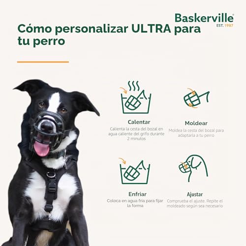 Miniatura 6 de Museruola Baskerville Ultra, Design Etico Brevettato, Cane Può Respirare, Ansimare E Bere, Regolabile, Imbottita, Addestramento Cani Piccoli, Medi, Grandi, Impedisce Di Morsicare, Rovistare Taglia 4