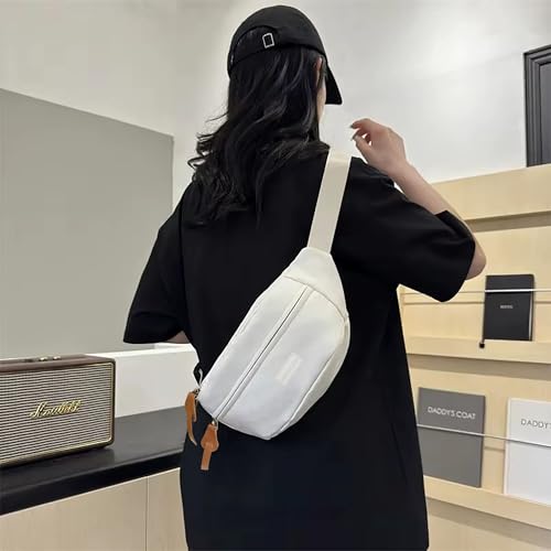 Image of Wildhorn Stylish Unisex Crossbody Waist Bag | Water-Resistant Sling & Chest Bag with Adjustable Strap | Compact Travel & Daily Essentials Bag (White)