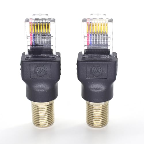 Adaptador convertidor RF a RJ45 hembra a macho 4 piezas miniatura 7