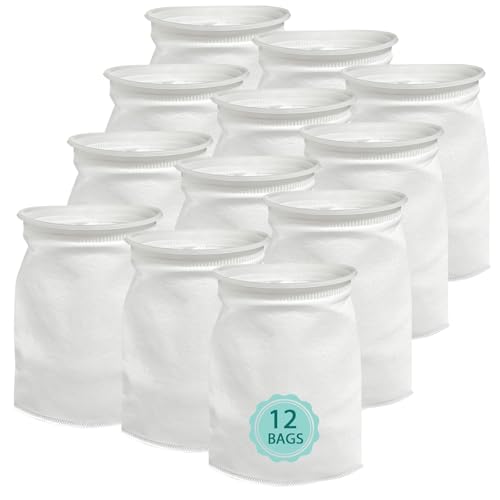 beaufan 12 Pack 7 Inch Ring Felt Filter Socks 200 ?m, Aquarium Felt Filter Bags, Aquarium Filter Sock 3D Felt Design Filter Sock, Aquarium Filter Bags for Saltwater, 7 Inch Ring by 14 Inch Long