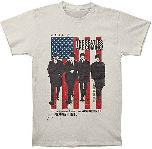 AFYPJNZ Beatles T-shirt pour homme Motif The Beatles are Coming Ivoire - Les Beatles, Paul McCartney, John Lennon, RIngo Starr, George Harrison AFYPJNZ Beatles T-shirt pour homme Motif The Beatles are Coming Ivoire