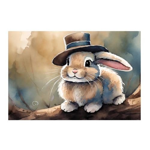 Affiche Lapin Rigolo GAEKKO sans Cadre Photo : Décoration Murale Salon