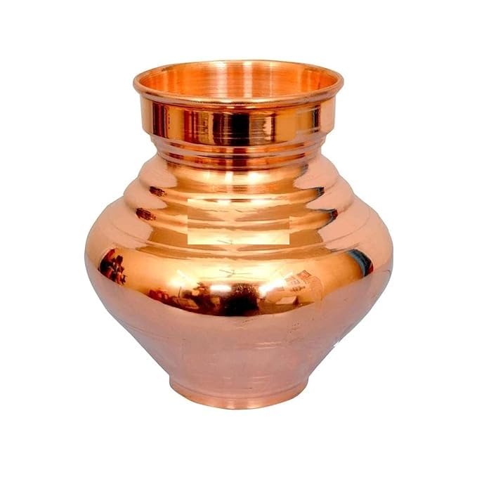 Metal Mission Lota Pure Copper Lota Kalash Tambe Ka Lota Pot Ayurvedic Water Drinking Serveware Drinkware- Ayurvedic Health Benefits (800 ml)