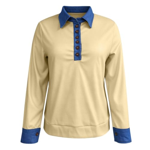 Womens Waffle Knit Tops Long Sleeve Henley Shirt Fall 2026 - image 5