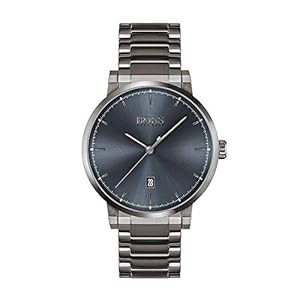 BOSS Confidence Men’s Quartz Stainless Steel and Link Bracelet Business Watch, Color: Grey (Model: 1513793)