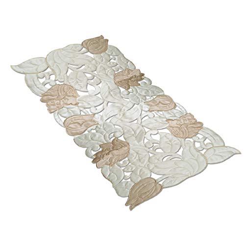 Kuber Industries™ Table Runner Embroidery Cream