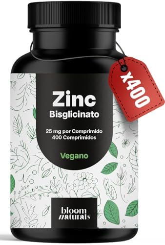 Zinc Bisglicinato 25 mg – 400 Comprimidos – Vegano – Producido en...