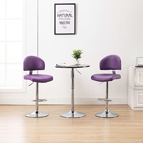 Tabouret de bar réglable violet lot de 2 pour soulager le dos en cuisine
