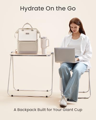 Image of LOVEVOOK Laptop Backpack for Women with Giant Tumbler Holder Pocket for Travel Work Nurse Teacher