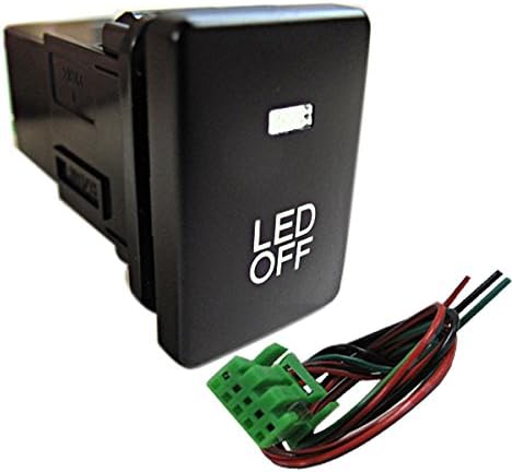 LEDポジション ON/OFFスイッチ 【トヨタ/スズキ/ダイハツ車 汎用】 【Ａタイプ(1)（33x22.5mm）】 【LED色：白】 1個  【プッシュ式スイッチ】 【純正タイプ】 プリウス/アクア/アルファード/カムリ/ウイッシュ/ワゴンR 等に