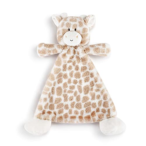 Image of DEMDACO Greta Giraffe Tan and Brown 13 x 11 Inch Children's Plush Activity Rattle Blankie
