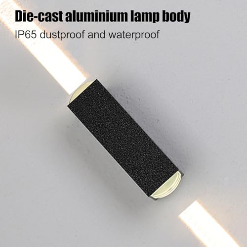 Image of Outdoor Wall Light, 20W LED Up Down Sconce, IP65, 3000K, Black | 20W Integrated LED Up Down Wall Light, IP65 Weatherproof, 3000K Warm White