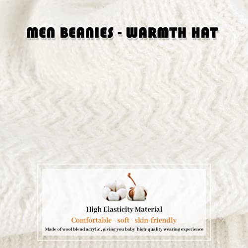 Danmy Man's Knitted Caps,Beanie Hats For Women,Adult Autumn Winter Hat,One Size Fits Most (White Gray Black, 3) #TOP3