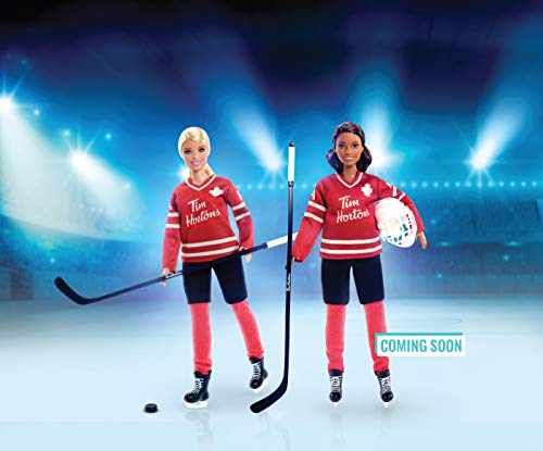 Muñeca Barbie Tim Hortons coleccionable con uniforme de hockey miniatura 6