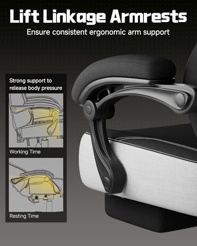 Image of GTPLAYER Big & Tall Gaming Chair, 90-155 Adjustable Reclining Office Seat with Footrest, Ergonomic Comfy Computer Desk Chair for Adults, Home Office Gaming Study Use, Black