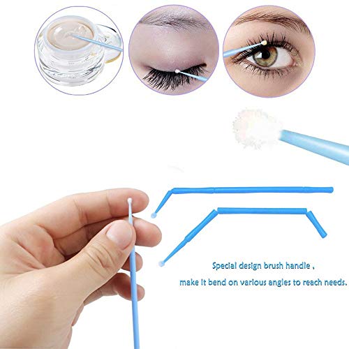 Yimart® 400Pcs Blue Regular Size 3Mm Disposable Mascara Applicator Individual Eyelash Extension Microbrushes #TOP2