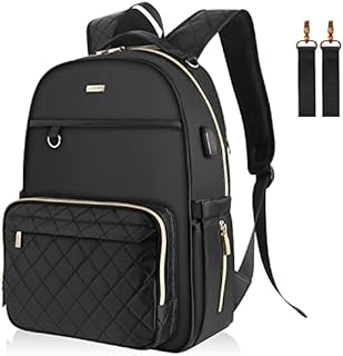 Landici Baby Changing Bag Backpack,Waterproof Large Capacity Travel Diaper Bag Multi-Function Maternity Rucksack Nappy Bag with Changing Mat&Stroller Strap for Mom & Women-Black