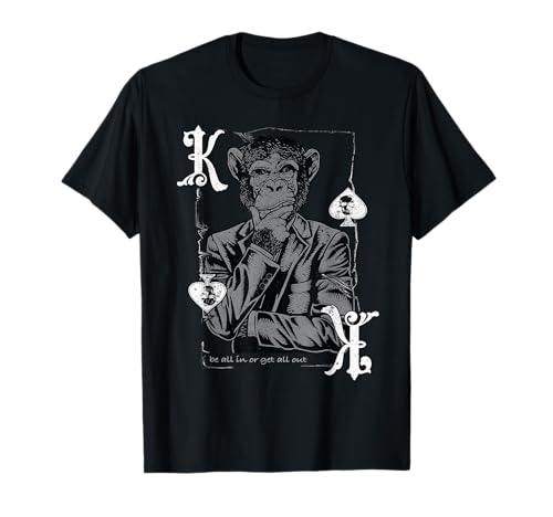 King Of Spades Intellectual Monkey - Diseño de póquer vintage Camiseta
