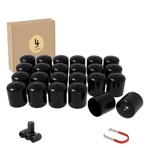 LILJUECE Lug Nut Covers- 24PCS 21-23mm Inner Flexible Fit Anti-Skid Treatment Wheel Lug Nut Cap with...