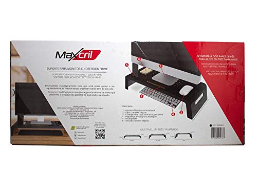 Suporte para Monitor e Notebook Prime Preto Maxcril, PRETA