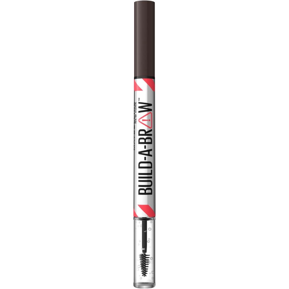 Maybelline New York, 2 in 1 Penna e Gel Sopracciglia, Per Sopracciglia Piene e Naturali, Tenuta Fino a 24 Ore, Waterproof, Formula Vegana, Build A Brow, Tonalità: Ash Brown