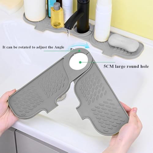 Kitchen Sink Faucet Mat, Faucet Draining Mat, Faucet Sink Splash Guard for Kitchen Sink, Sink Mat Kitchen Essentials for New Home, Drip Catcher for Kitchen, Bathroom Faucet Protector - image 3