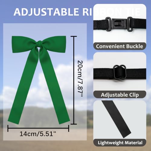 Image of LJBFNN Western Ties for Men Women, Black Clip on Ribbon Bow Tie, Pre-Tied Colonel String Tie for Party Shirt Uniform Wedding