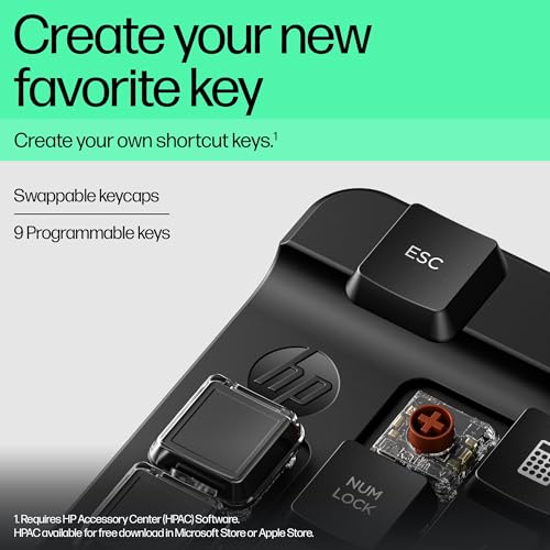 HP 430 Programmable Wireless Keypad - Bluetooth Connectivity - 9 Programmable, Swappable Keycaps with Sticker Labels - Ambidextrous Design - 24-Month Battery Life on 1 AA Battery - Responsibly Made - image 8