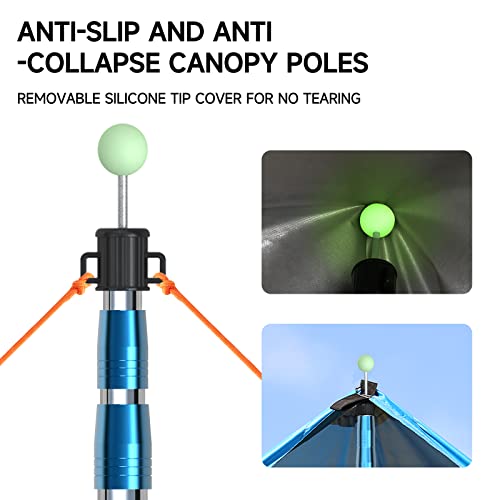 Sanlike Telescoping Tent Tarp Pole Heavy Duty Canopy Poles, 33"-86.6" Upgrade Thicked Stainless Steel Camping Poles For Backpacking Hiking Awning Sun Sails Outdoor Sports, Set Of 2 #TOP4