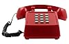 Opis PushMeFon Mobile: Telefono fisso GSM con SIM per anziani, stile vintage, con cornetta per scheda SIM in Rosso