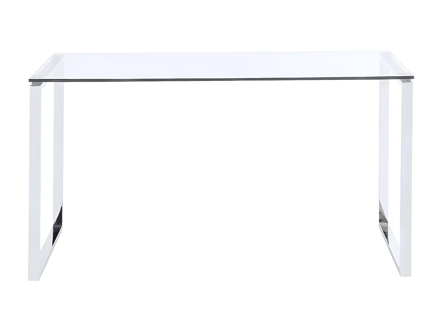 Vente-unique Bureau Freya - Verre trempé & métal chromé Transparent