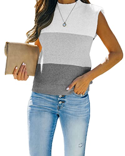 Amarmia Women's Mock Neck Knit Sweater Vest Sleeveless Casual Trendy Summer Ribbed Pullover Tank Tops #TOP22