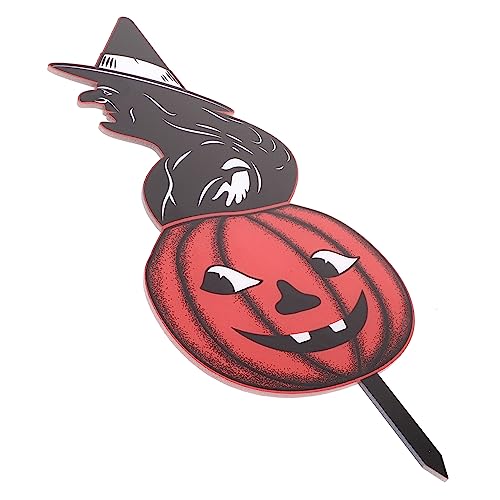 BESTonZON Décoration Halloween Jardin Acrylique avec Piquet Signalétique Citrouille Résistante pour Pelouse et Cour Décor Automnal Extérieur Effet Vintage