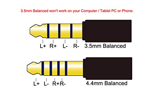 Cable de audio Youkamoo 4.4mm a 3.5mm macho a macho 10cm miniatura 2