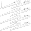 ANTLUX 8FT LED Shop Lights 110W [6-lamp T8 Fluorescent Equiv.], 12000LM, 5000K, Compact Commercial Grade 8 Foot LED Strip Lights for Warehouse Garage, Suspended and Flush Mount Ceiling Light, 8 Pack