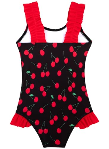 Image of XiaoMoSha Girls One Piece Swimsuit Ruffled Straps Bathing Suits Summer Swim Suit Quick Dry Beach Swimwear for Kids 3-10 Years