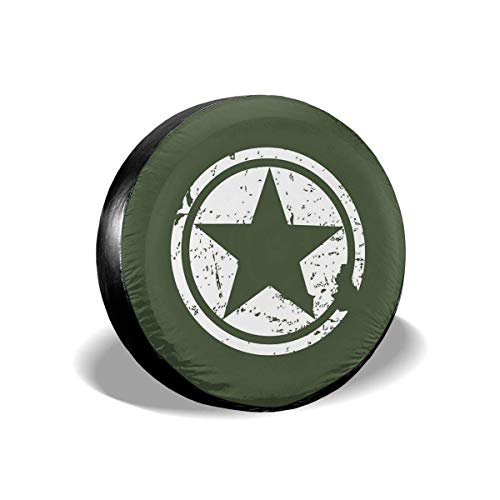Lewiuzr Copriruota di scorta con Stella Verde dell'Esercito Americano Copriruota Impermeabile in Poliestere con Protezione Solare Universale