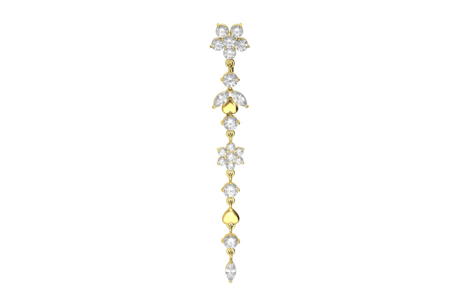 PIERCINGLINE Bauchnabelpiercing aus Chirurgenstahl mit Blumenranke - Bananabell Piercing in 3 stylischen Farben
