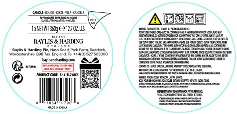 Baylis & Harding Elements Luxury Marble Effect Scented Candle Gift - Vegan Friendly