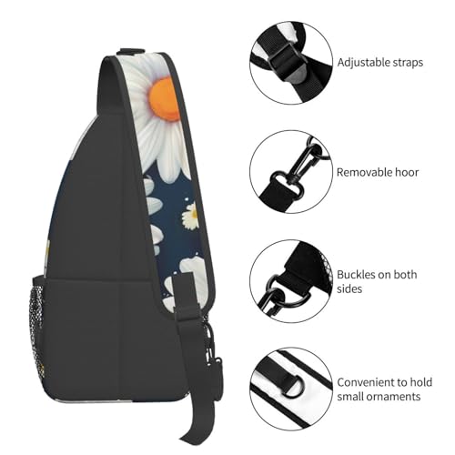 Bolso Cruzado Daisy para Hombre y Mujer Negro miniatura 5